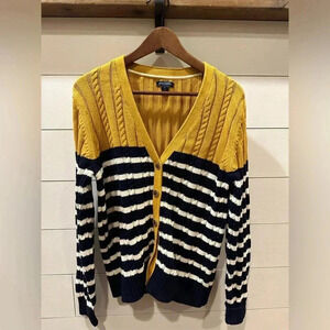 Tommy Hilfiger Gold/Navy Striped Sweater - size XL